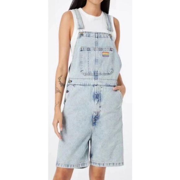 Levi's A00530000 Unisex Sz S Blue Pride Liberation Denim Short Overalls - Picture 13 of 14